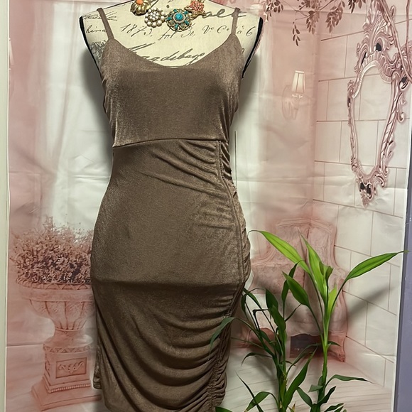 💥New Junior’s Almost Famous Evening Dress in Large w  in color Mink - Picture 2 of 10